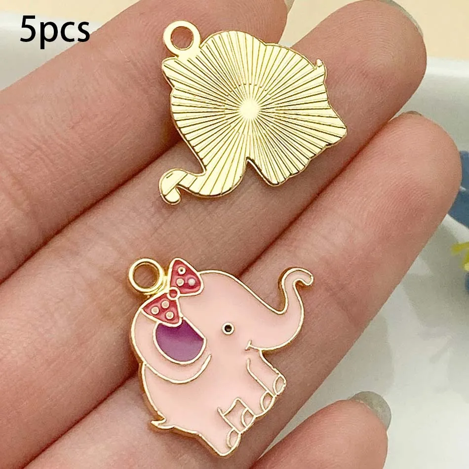 Mix 5/15pcs Alloy Drip Enamel Pink Baby Series PendantAlloy Drip