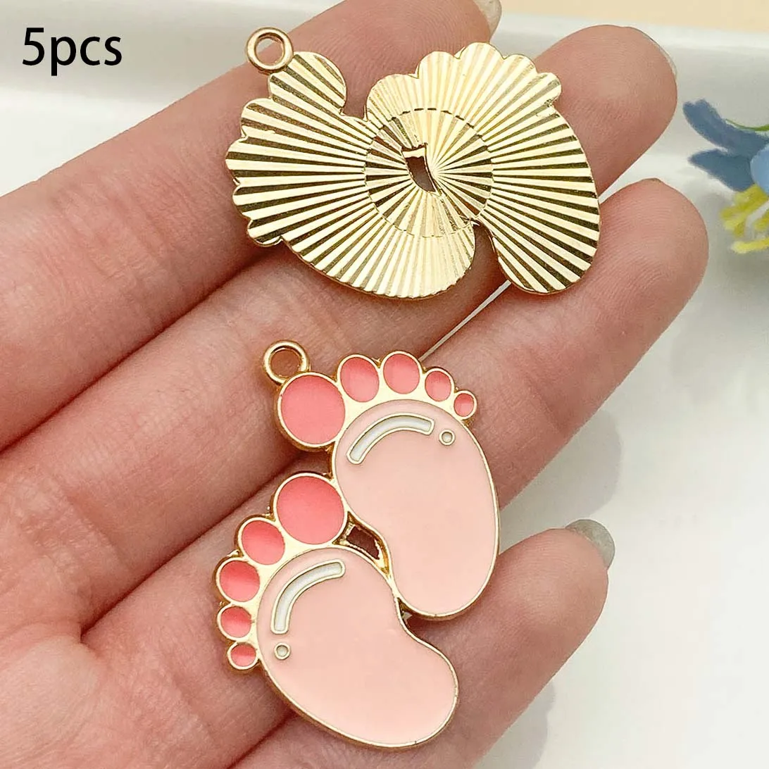 Mix 5/15pcs Alloy Drip Enamel Pink Baby Series PendantAlloy Drip - Image 15