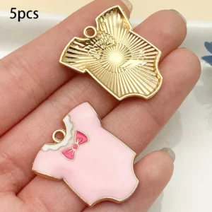 Mix 5/15pcs Alloy Drip Enamel Pink Baby Series PendantAlloy Drip - Image 18