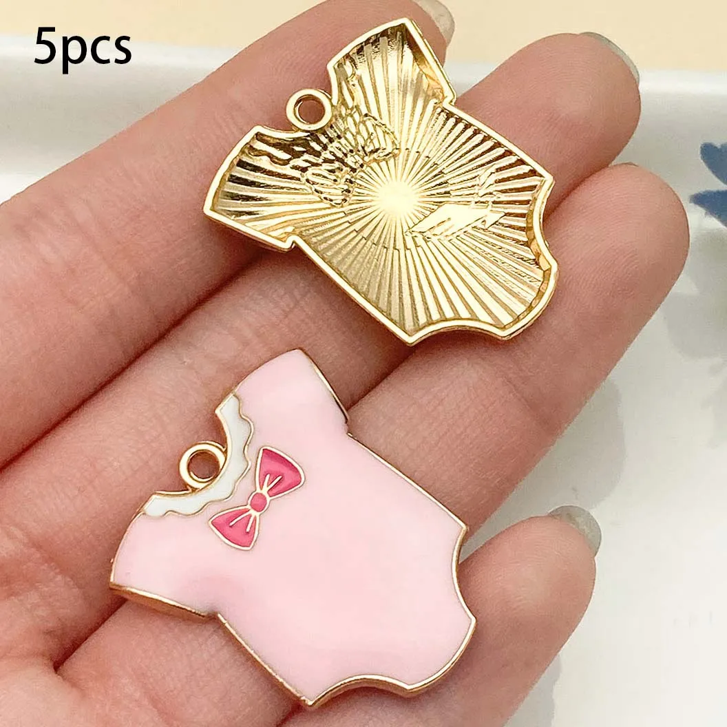 Mix 5/15pcs Alloy Drip Enamel Pink Baby Series PendantAlloy Drip - Image 18
