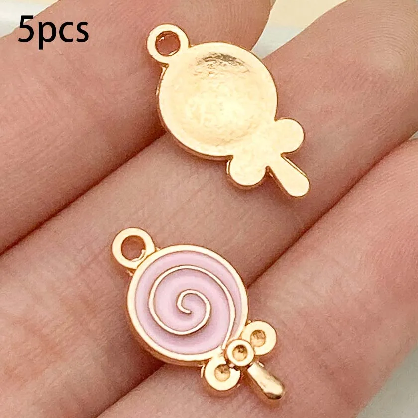 Mix 5/15pcs Alloy Drip Enamel Pink Baby Series PendantAlloy Drip