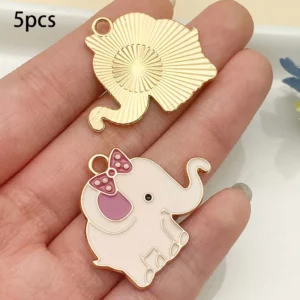 Mix 5/15pcs Alloy Drip Enamel Pink Baby Series PendantAlloy Drip - Image 17