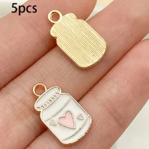 Mix 5/15pcs Alloy Drip Enamel Pink Baby Series PendantAlloy Drip - Image 9
