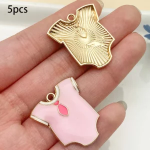 Mix 5/15pcs Alloy Drip Enamel Pink Baby Series PendantAlloy Drip - Image 7