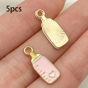 Mix 5/15pcs Alloy Drip Enamel Pink Baby Series PendantAlloy Drip - Image 16