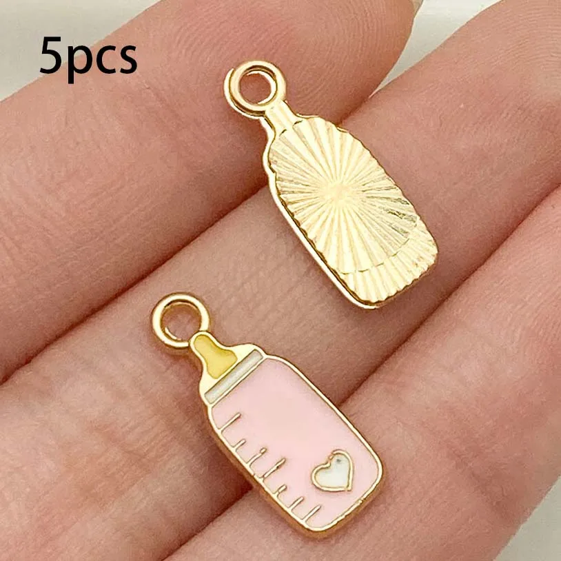 Mix 5/15pcs Alloy Drip Enamel Pink Baby Series PendantAlloy Drip