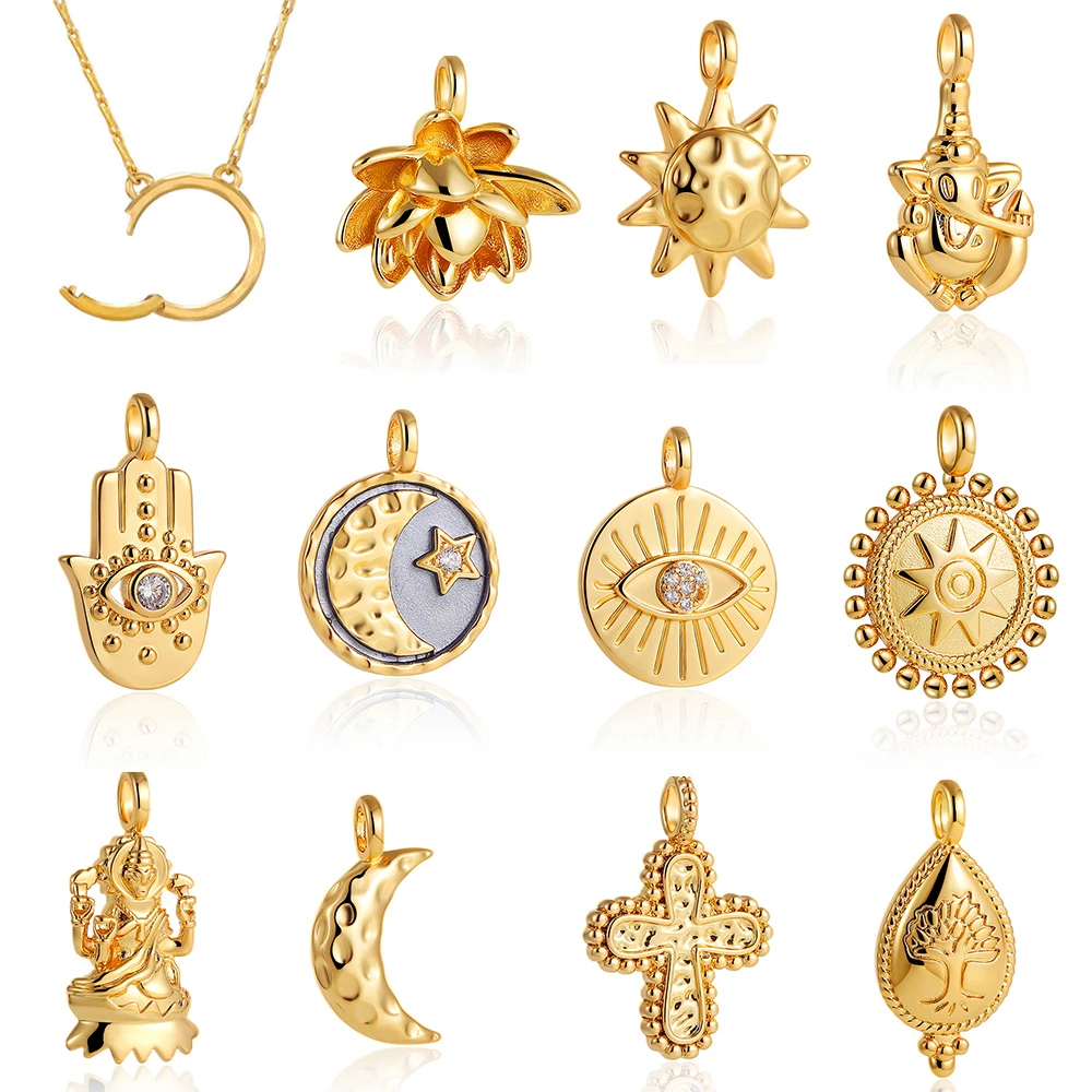 Retro Gold Plated Bracelet with Celestial CharmsRetro Gold Plated