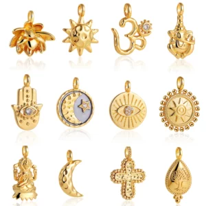 Retro Gold Plated Bracelet with Celestial CharmsRetro Gold Plated - Image 4