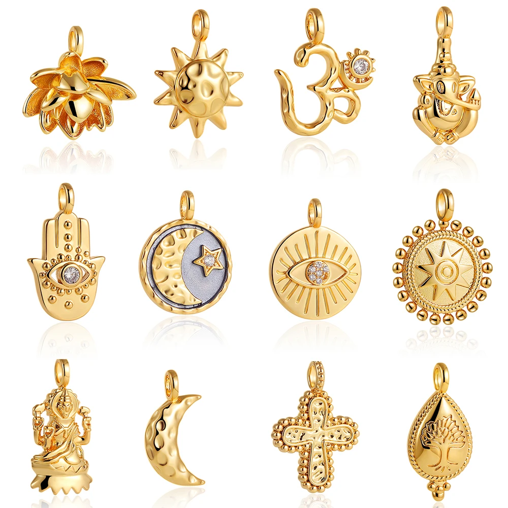 Retro Gold Plated Bracelet with Celestial CharmsRetro Gold Plated