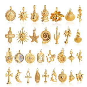 Retro Gold Plated Bracelet with Celestial CharmsRetro Gold Plated - Image 5