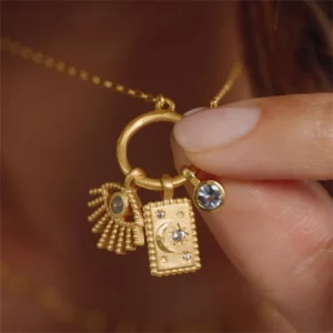 Retro Gold Plated Bracelet with Celestial CharmsRetro Gold Plated - Image 6