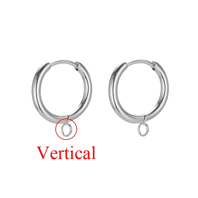 Stainless Steel Gold Huggie Earring Hooks with Loop, Set