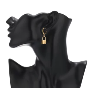 Stainless Steel Gold Huggie Earring Hooks with Loop, Set - Image 6