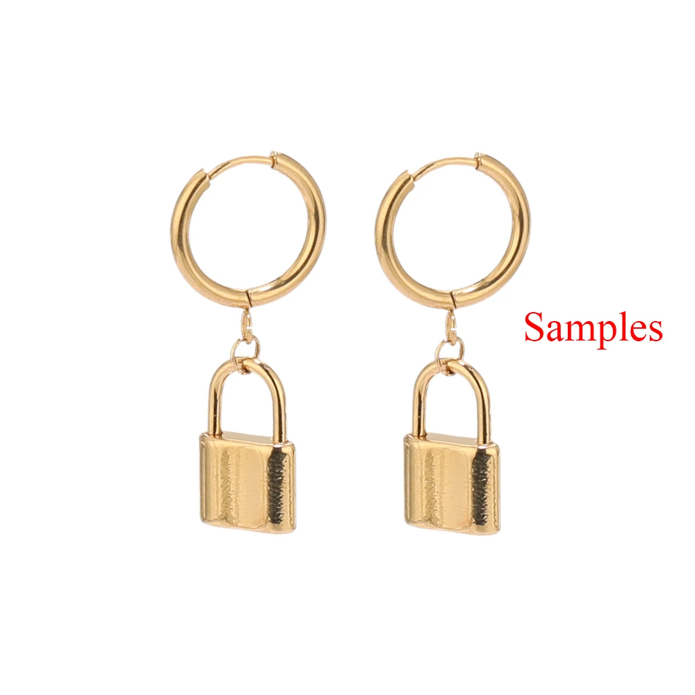 Stainless Steel Gold Huggie Earring Hooks with Loop, Set